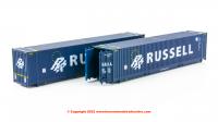2F-028-015 Dapol 45ft Hi Cube Container Twin Pack Russell 459644 6 & 459677 0